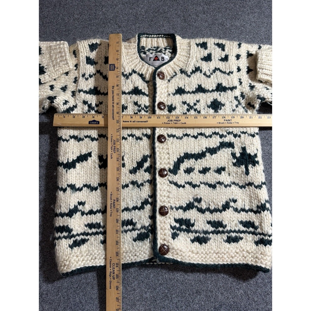 Vintage Fab Hand Knit Wool Canada Cowichan Cardigan Women's M/L - Picture 13 of 13